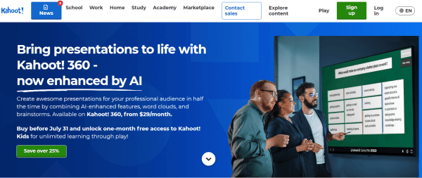 Artificial intelligence platform for training - Kahoot