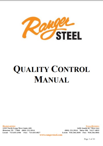 Quality control training manual PDF - Quality Control Manual