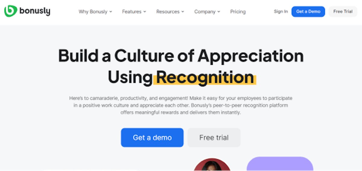 Employee management app for employee recognition - Bonusly