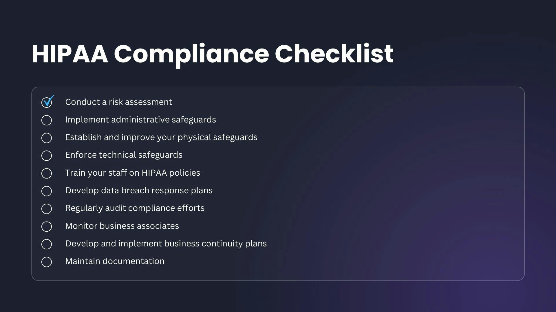 HIPAA Compliance Checklist - Overview