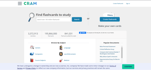 Tools to create online flashcards - Cram