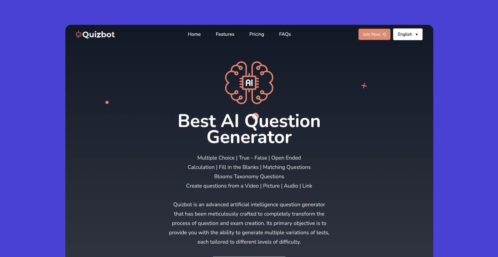 Free AI quiz generator #3 - Quizbot 