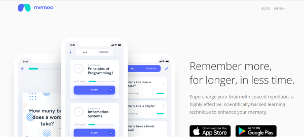  spaced repetition app - Memoo