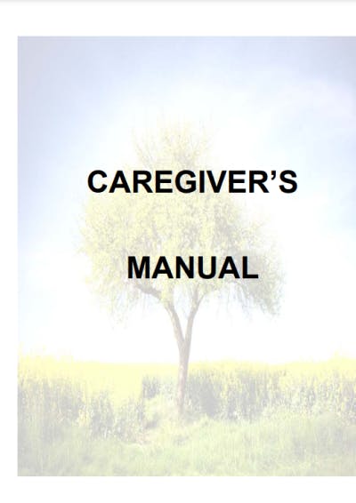 Caregiver training manual PDF - Caregiver's Manual
