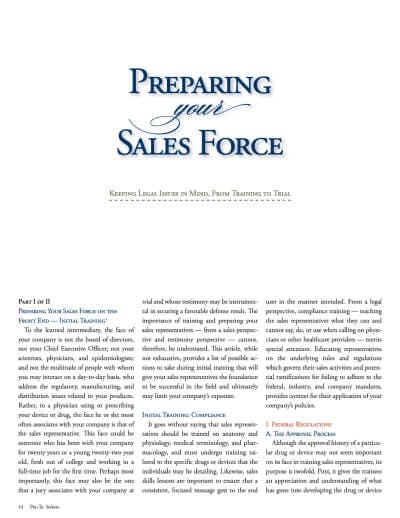 Preparing your Sales Force