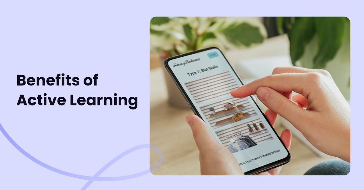 Benefits of Active Learning feature image, a person taking a course on their phone