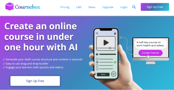 Best AI tool for course creation - Coursebox
