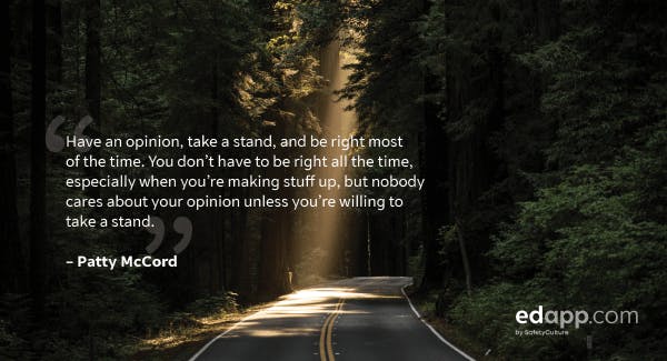 Patty McCord Training Quote - Take a stand