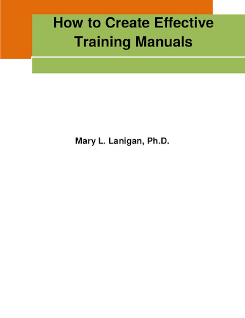 How To Create Effective Training Manuals