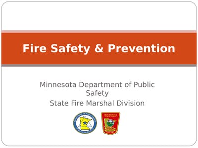 Fire Safety And Prevention Presentation Fire Safety And Prevention Presentation