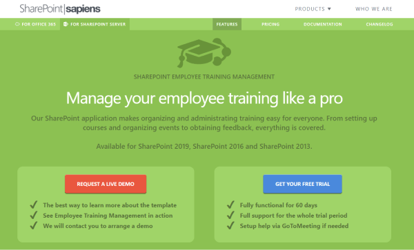 Training Platform for Businesses - SharePoint