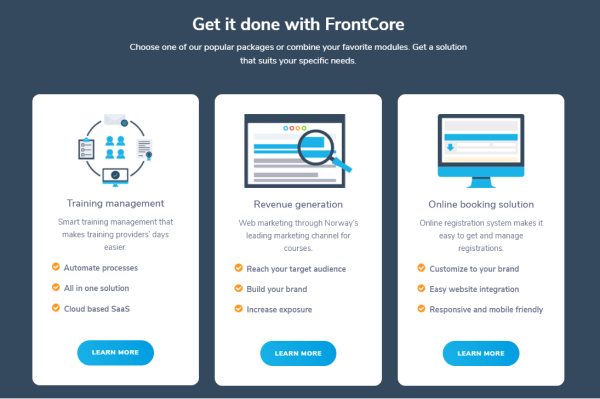 Training Management Tool - FrontCore