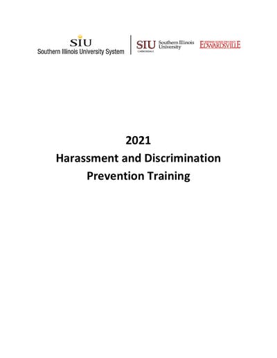 2021 Harassment And Discrimination Prevention Training