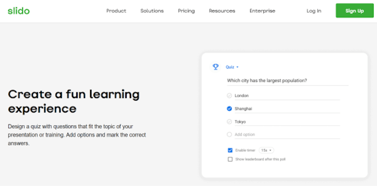 free test maker software-slido