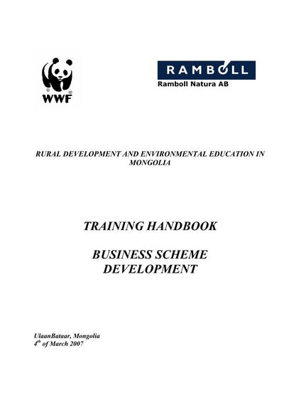 training handbook business scheme development