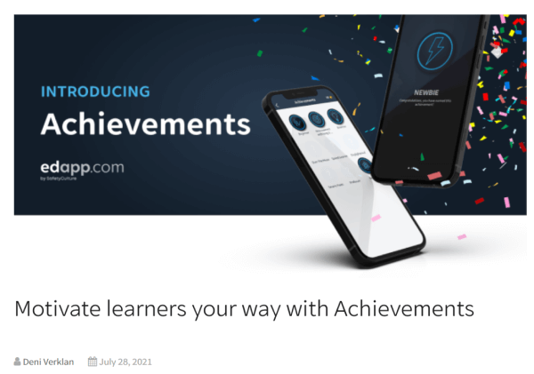 Employee Engagement Article - Motivate learners your way with Achievements