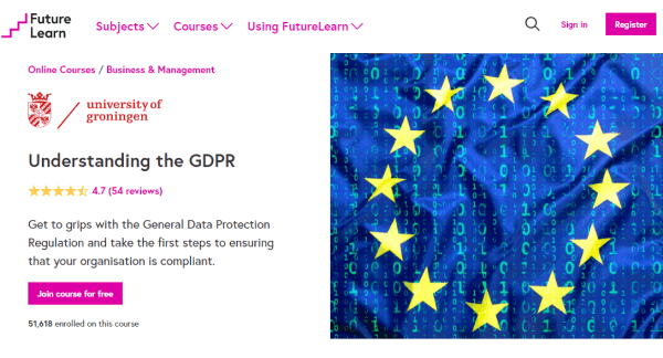 FutureLearn Data Protection Course - Understanding the GDPR
