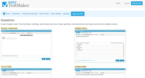 Online Quiz Creator - EasyTestMaker