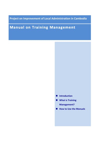 Manual O N Training Management Management