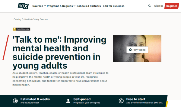 edX Mental Health Course - Talk to me
