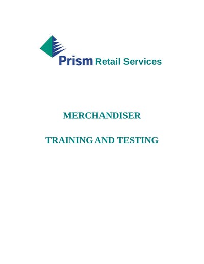 Merchandiser Training And Testing