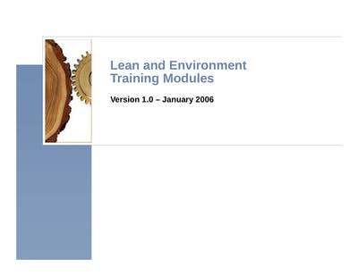 Lean And Environment Training Module 4