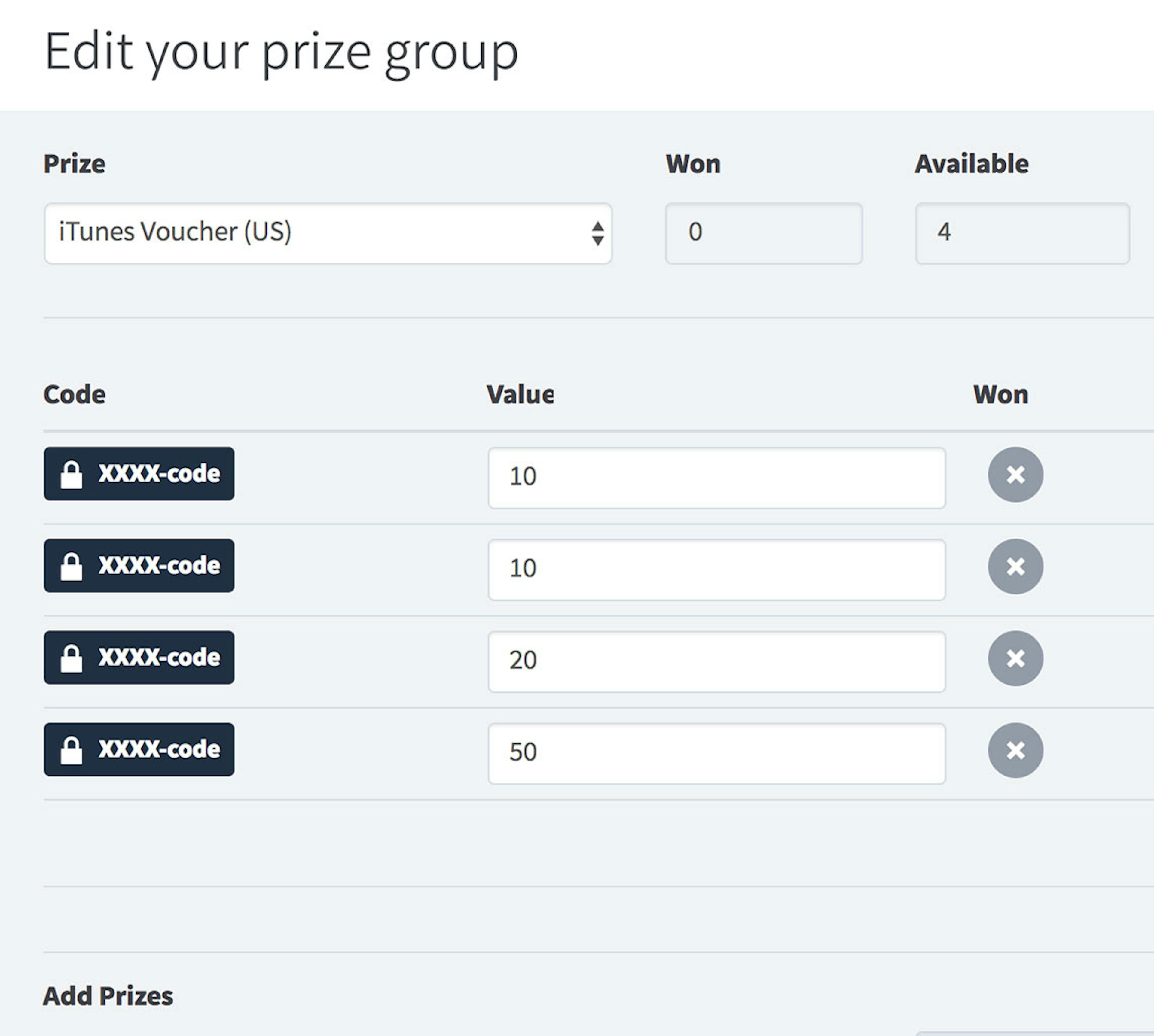 Encrypted prizes