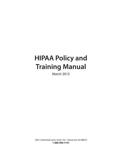 Hipaa Policy And Training Manual