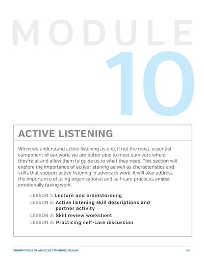 “Listen Up!,” a comprehensive and complementary eLearning course on active listening is available free for public use . This course, designed for advocates, ...
