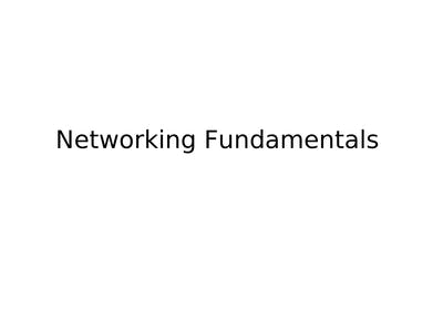 490i Networking Fundamentals