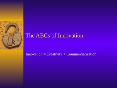 The Abcs Of Innovation
