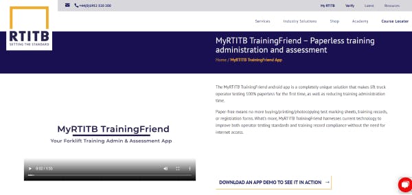 Forklift Training App - MyRTITB TrainingFriend