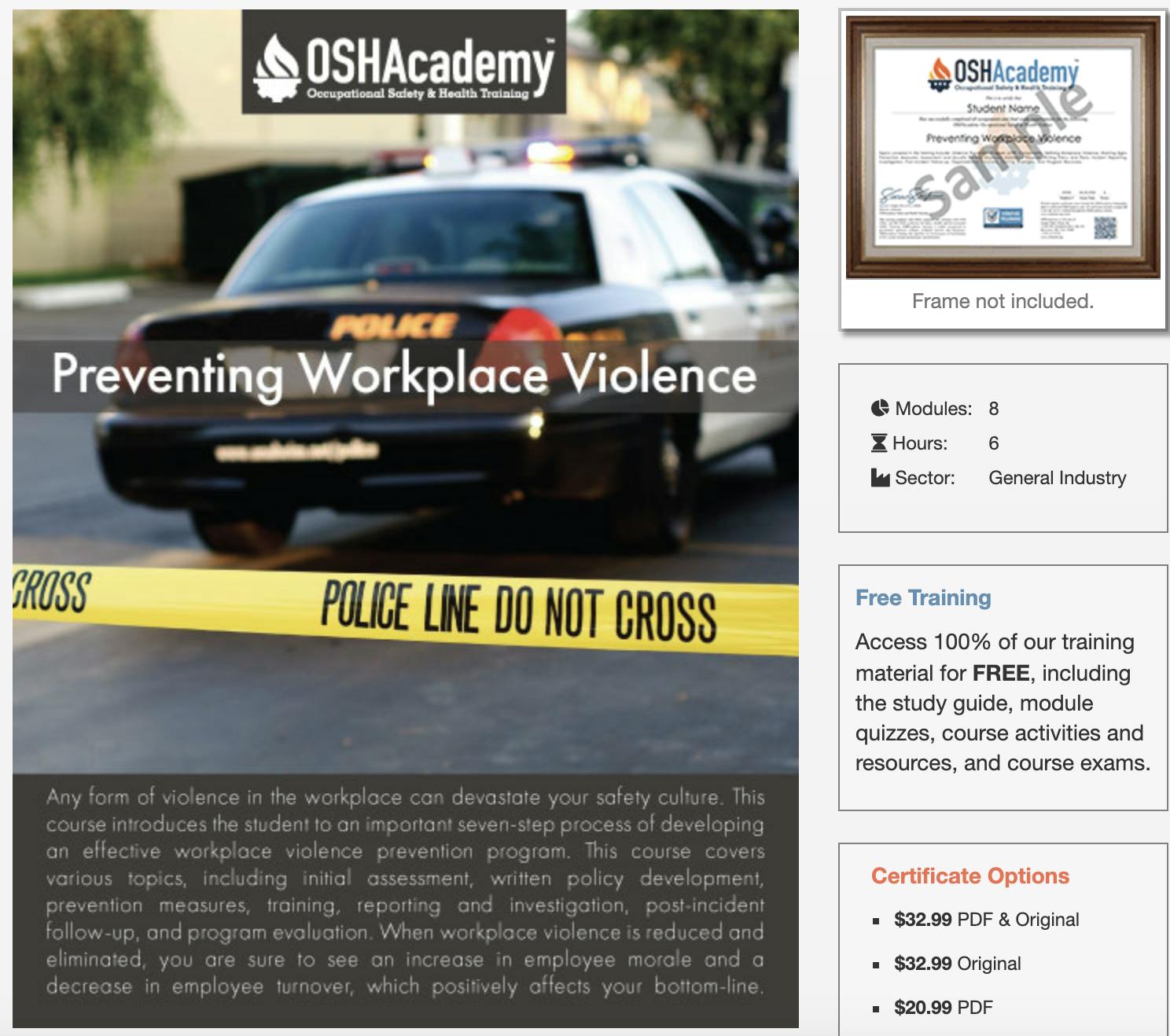 Violence Awareness Training - Preventing Workplace Violence from OSH Academy