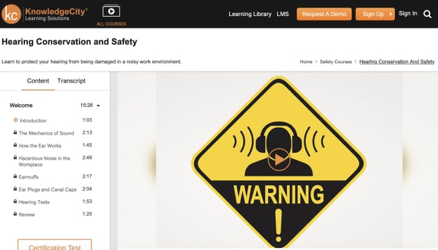 Knowledge City LMS Site Safety Training