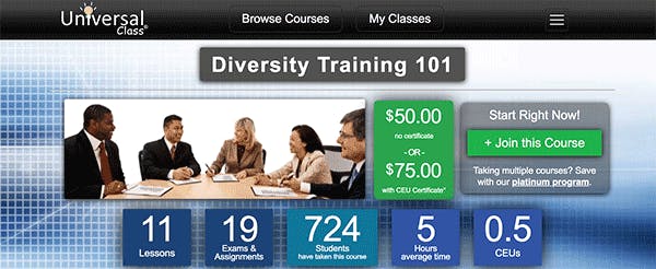 Diversity Training Course - UniversalClass
