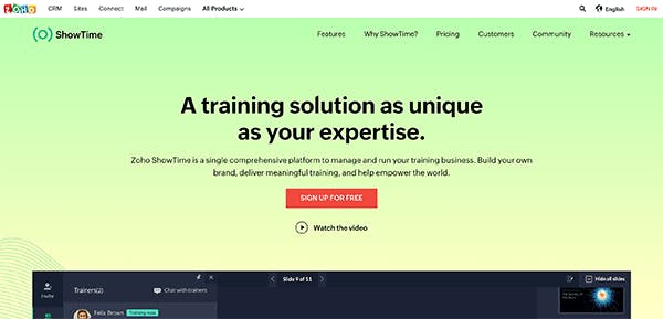 Hybrid learning tool - Zoho Showtime