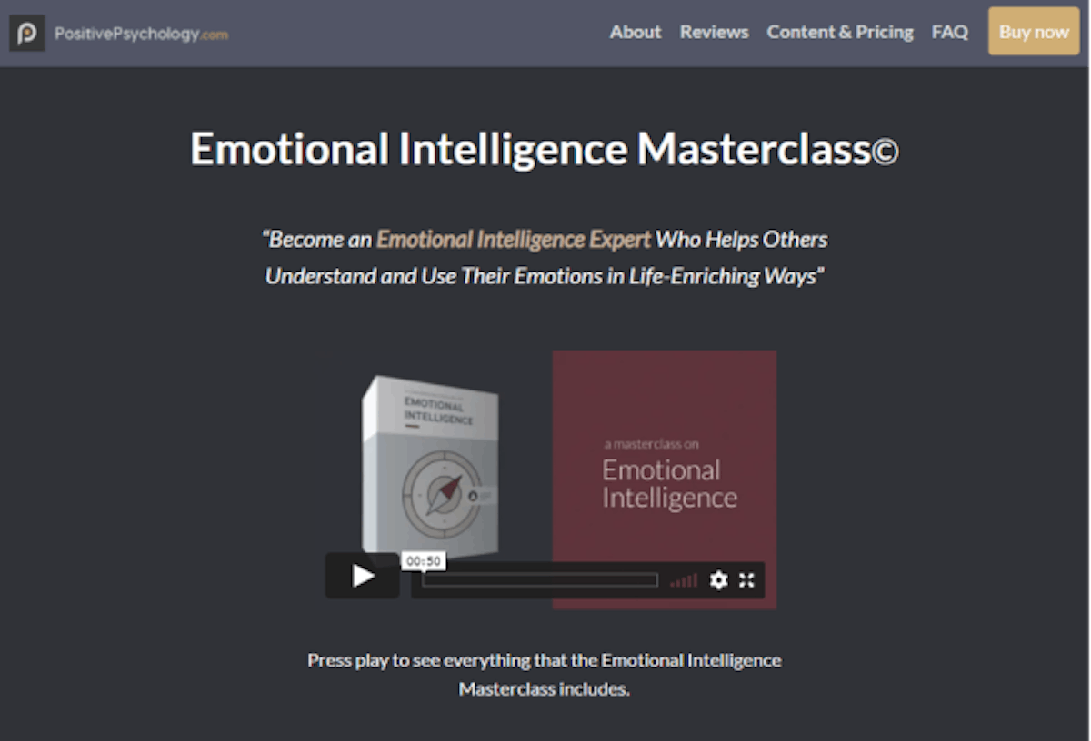 Emotional Intelligence Training Content - Emotional Intelligence Masterclass by Positive Psychology