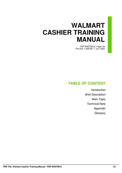 Walmart Cashier Training Manual