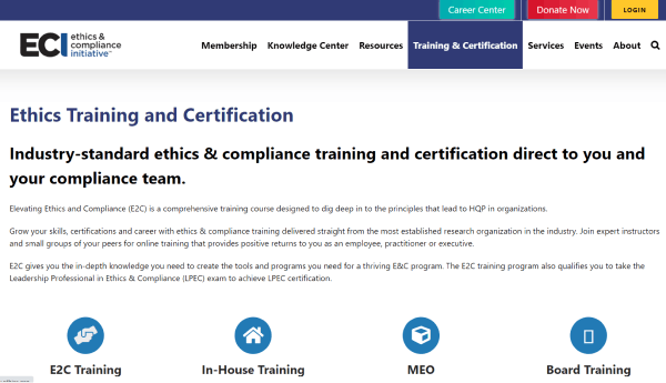 ECI Ethical Training Program - Ethics Training and Certification