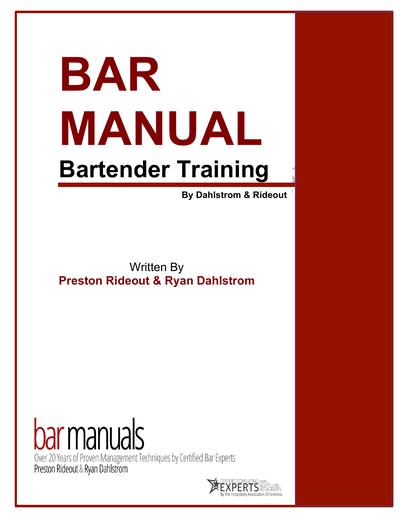 Bartender Training Manual By The Bar Starts Here