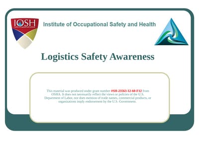 Iosh's Safety Training Presentations