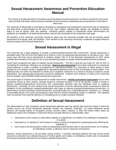 Sexual Harassment Awareness And Prevention Education 