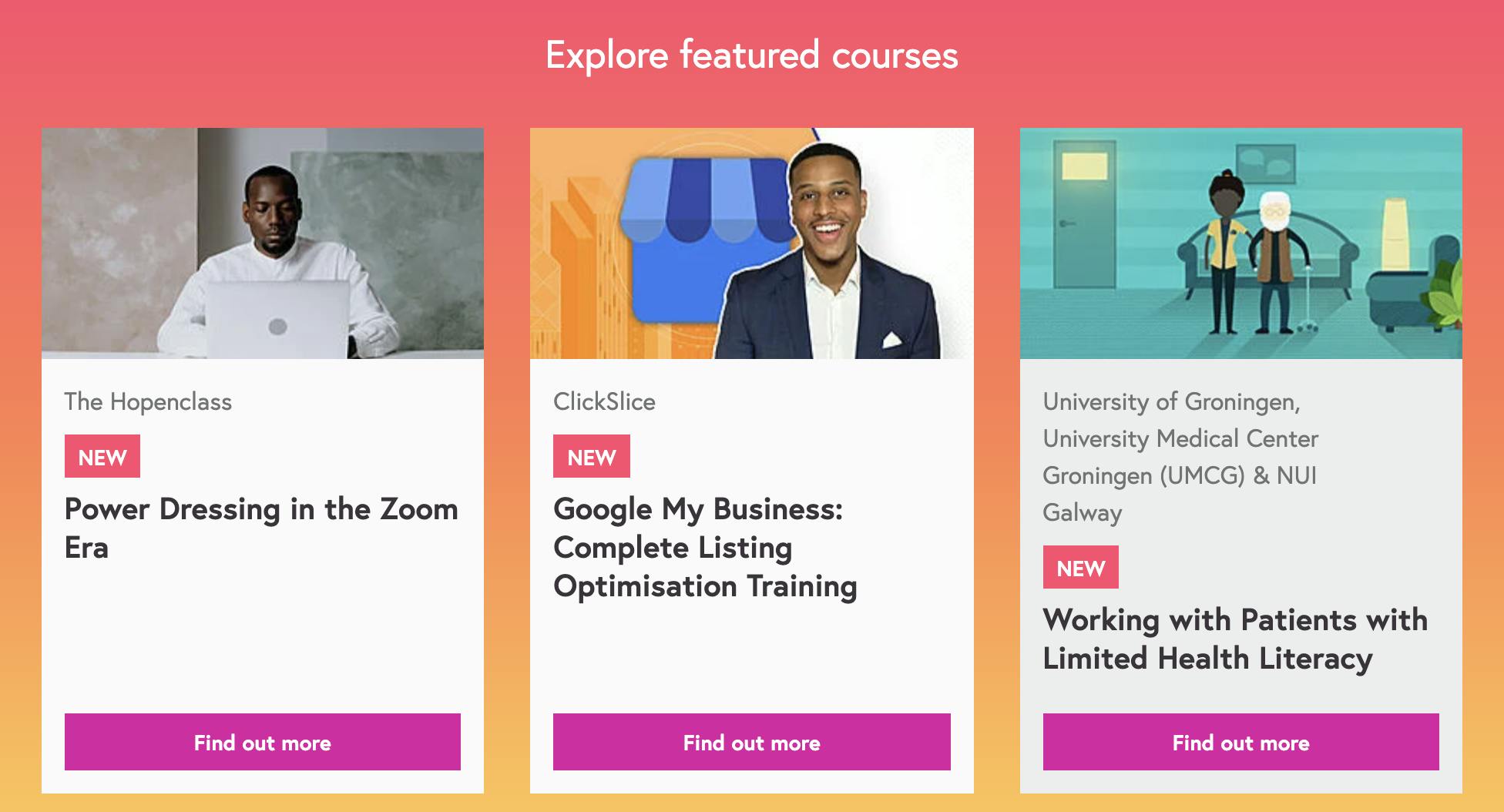 Site Web de formations en ligne - FutureLearn