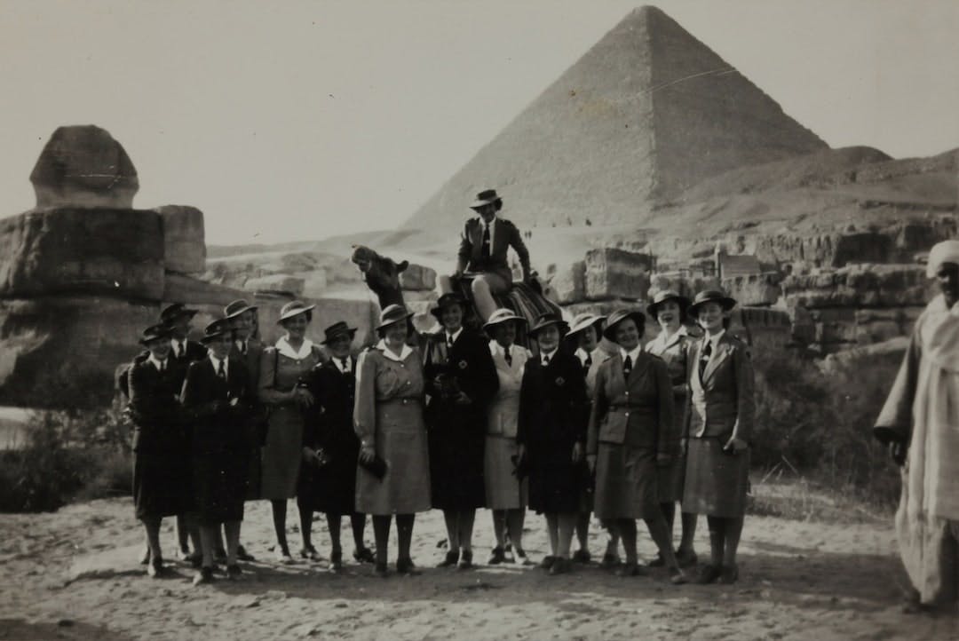 Group at the Pyramids Egypt Sister Isabel Erskine Plante World War II circa 1942