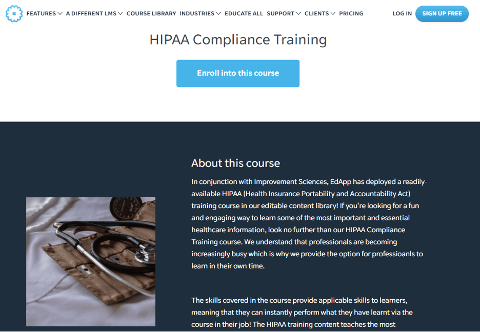 SC Training (formerly EdApp) Free HIPAA Training