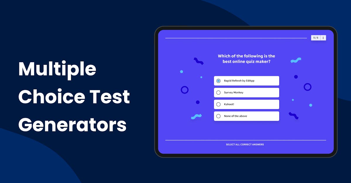 Multiple Choice Test Generators Create online quizzes in | EdApp Microlearning