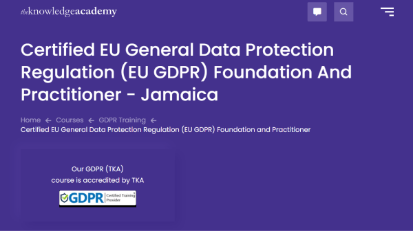 TKA GDPR Compliance Training Course - Certified EU General Data Protection Regulation Foundation And Practitioner