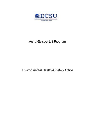 Aerial/scissor Lift Program Environmental Health & Safety Office