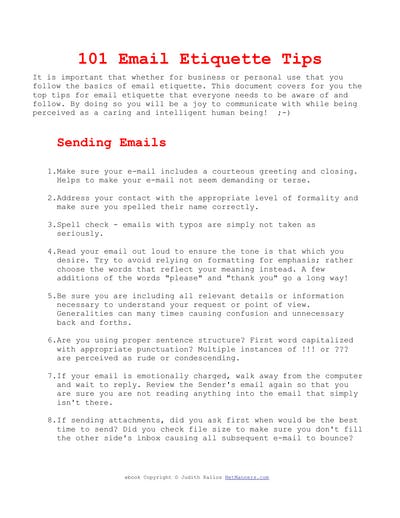 101 Email Etiquette Tips