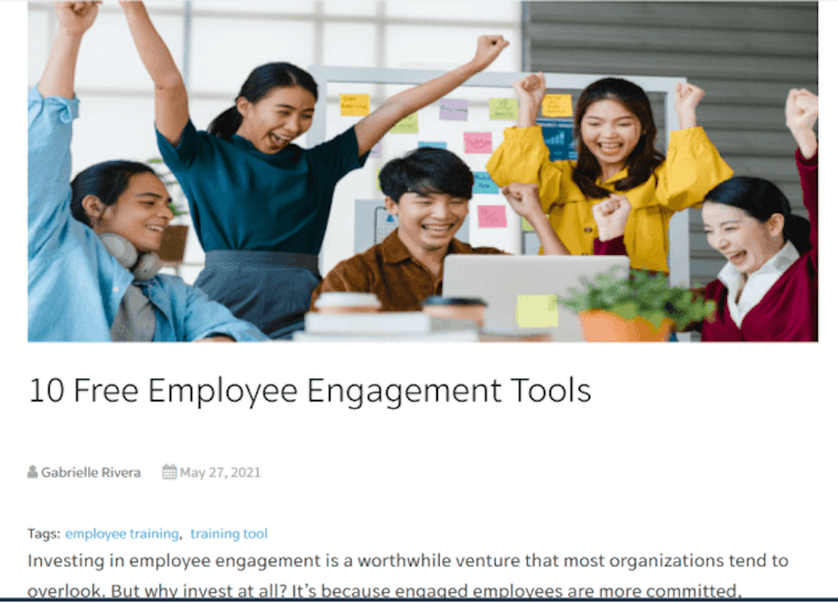 Employee Engagement Article - Free Employee Engagement Tools
